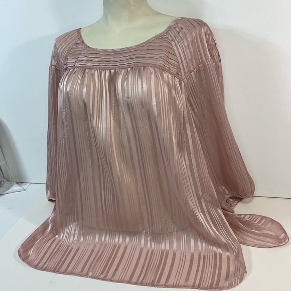 Lauren Conrad Sheer Pink Blouse - Picture 2 of 6